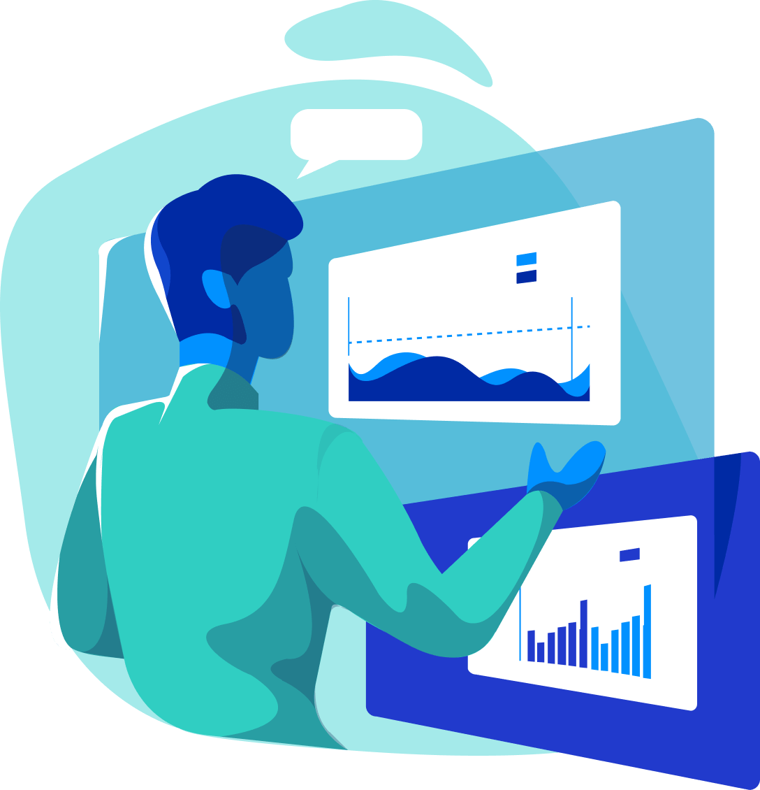 Data Dashboard Review Illustration Data Dashboard Review Illustration